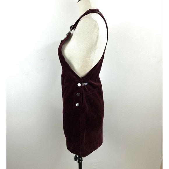 Forever 21 Corduroy Overalls Size Small Burgundy Aline Dress - Picture 8 of 12